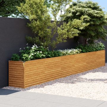 vidaXL Strat înălțat de grădină, 578x50x69 cm, oțel corten