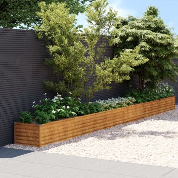 vidaXL Strat înălțat de grădină, 580x50x36 cm, oțel corten