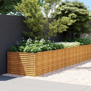 vidaXL Strat înălțat de grădină, 961x100x69 cm, oțel corten