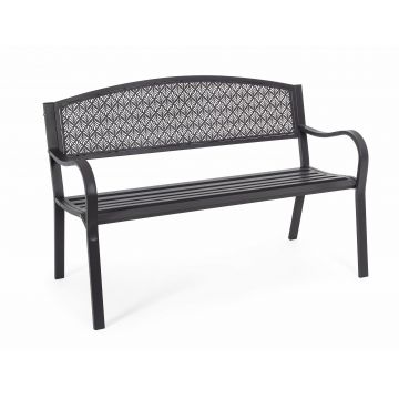 Banca pentru gradina / terasa, din metal, Lizette Antracit Mat, l123xA55xH84 cm