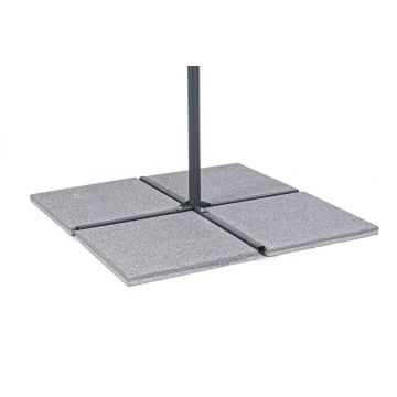 Baza pentru umbrela de gradina 4 piese, Gravel, Bizzotto, 20 kg, ciment mixt, gri