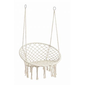 Hamac tip scaun, din bumbac si poliester, Bang Bej, Ø81xl128 cm