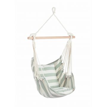 Hamac tip scaun, din bumbac si poliester, Relax Alb / Verde Mint, L100xl85 cm