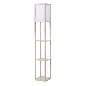 Lampa de Podea cu 3 Polite Integrate, Cuplare E27 Putere 40W, Mobilier Modern din MDF, 26x26x160cm, Stejar HOMCOM | Aosom RO