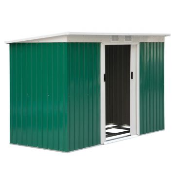 Casuta gradina, sopron pentru depozitare si organizare 277x130x173cm, verde Outsunny | Aosom RO