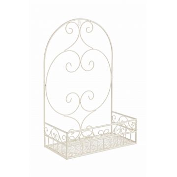 Suport de perete pentru ghivece, din metal, Giselle L Rectangle Crem, L40xl21xH61 cm