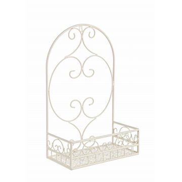 Suport de perete pentru ghivece, din metal, Giselle S Rectangle Crem, L32xl17xH51 cm
