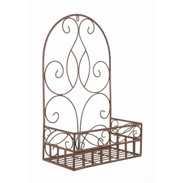 Suport de perete pentru ghivece, din metal, Melanie L Rectangle Maro Antichizat, L40xl21xH61 cm