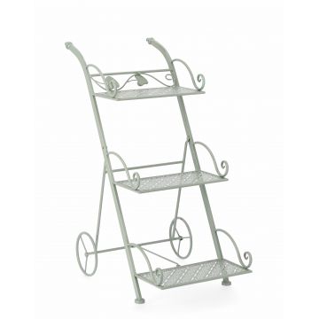 Suport pentru ghivece, din metal, Harriet Rectangle 3SH Verde Mint, L54xl34xH78 cm