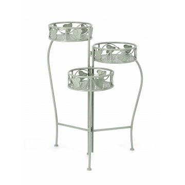 Suport pliabil pentru 3 ghivece, din metal, Harriet Round Verde Mint, Ø22xH65 cm
