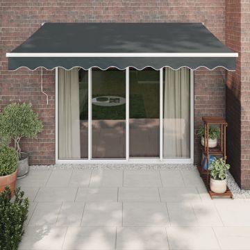 vidaXL Copertină automată retractabilă, antracit, 3,5x2,5 m