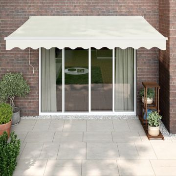 vidaXL Copertină retractabilă automată, crem, 3x2,5 m