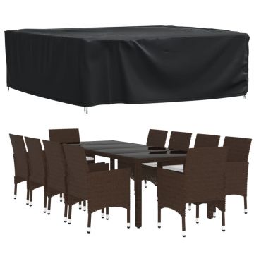 vidaXL Husă mobilier de grădină negru 260x260x90 cm impermeabilă 420D