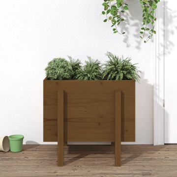vidaXL Jardinieră de grădină, maro miere, 62x50x57 cm, lemn masiv pin