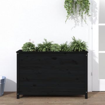 vidaXL Strat înălțat de grădină, negru, 119,5x40x78 cm, lemn masiv pin