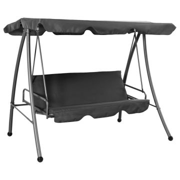 vidaXL Balansoar de exterior cu copertină antracit 192x118x175 cm oțel