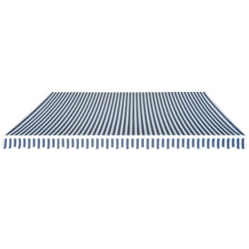vidaXL Copertină pliabilă, acționată manual, albastru/alb, 500 cm vidaXL Copertină pliabilă, acționată manual, albastru/alb, 500 cm