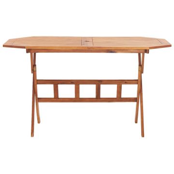 vidaXL Masă de grădină pliabilă, 135x85x75 cm, lemn masiv de acacia