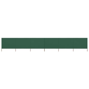 vidaXL Paravan anti-vânt cu 6 panouri, verde, 800 x 160 cm, textil