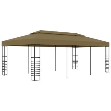 vidaXL Pavilion de grădină, gri taupe, 6 x 3 x 2,7 m, 180 g/m²