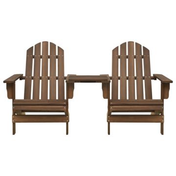 vidaXL Scaune de grădină Adirondack & masă ceai, maro, lemn masiv brad