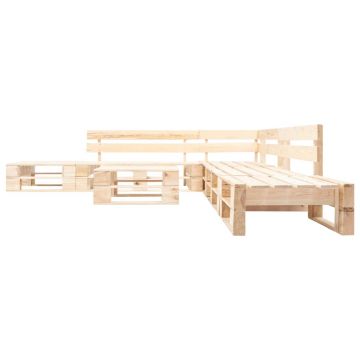 vidaXL Set mobilier de grădină paleți, 6 piese, natural, lemn