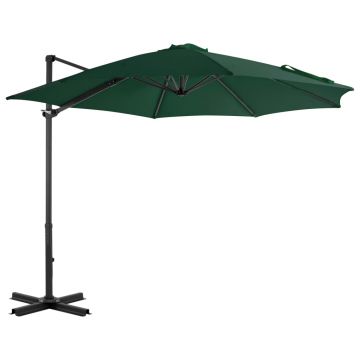 vidaXL Umbrelă de exterior cu bază portabilă, verde