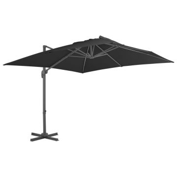 vidaXL Umbrelă suspendată cu stâlp din aluminiu antracit 300x300 cm