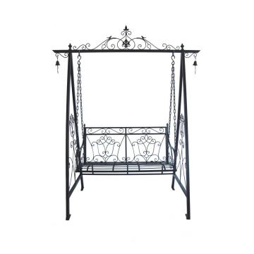 Balansoar de grădină negru din metal Kari - Garden Pleasure
