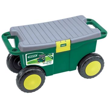 Draper Tools Carucior de unelte gradina si scaun verde 56x27