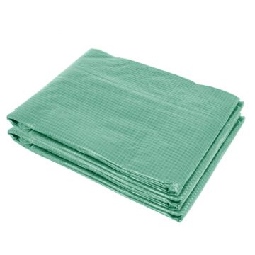 Prelată de seră Outsunny din PE cu 12 ferestre, ușă rulantă și margini îngropate, 6x3x2 m, de culoare verde | Aosom Romania