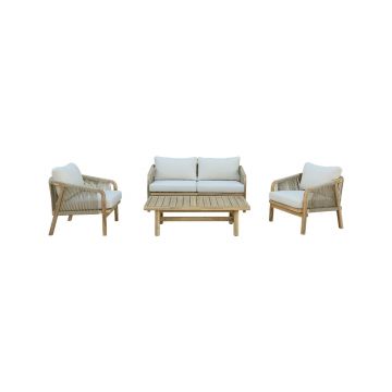 Set de gradina Pakoworld Malibu 4 piese lemn bej
