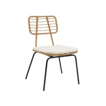 Set de gradina Pakoworld Naoki poliratan natural/metal negru