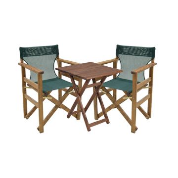 Set de gradina Pakoworld Retto lemn masiv de chiparos 3 piese verde