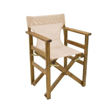 Set de gradina Pakoworld Retto lemn masiv de nuc 3 piese crem