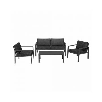 Set de gradina Pakoworld Ritchie 4 piese aluminiu/poliester antracit