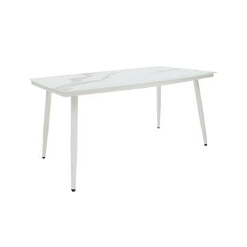 Set de gradina Pakoworld Zeren 7 piese metal sticla alb
