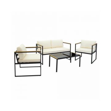 Set pentru gradina Pakoworld Kolton 4 piese metal bej