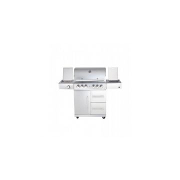 Gratar pe gaz din inox ALL'GRILL Top-Line Chef L 500904-S24, cu 4.2 arzatoare si sertare de depozitare