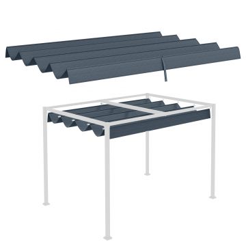 Outsunny Copertină Retractabilă UV30+ pentru Pergolă 3x2.15m Protecție Solară Gri Închis | Aosom Romania
