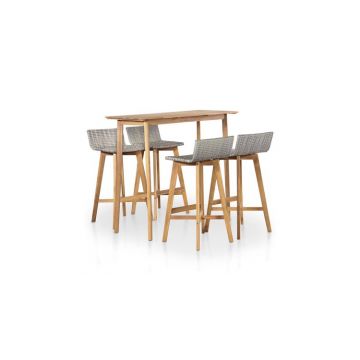 Set mobilier de exterior, 5 piese, lemn masiv de acacia