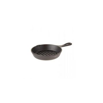 Tigaie grill adanca rotunda din fonta cu maner Lodge 16,5 cm L-3GP