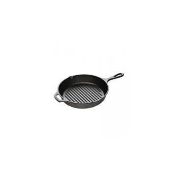 Tigaie grill adanca rotunda din fonta cu maner Lodge 26 cm L-8GP3