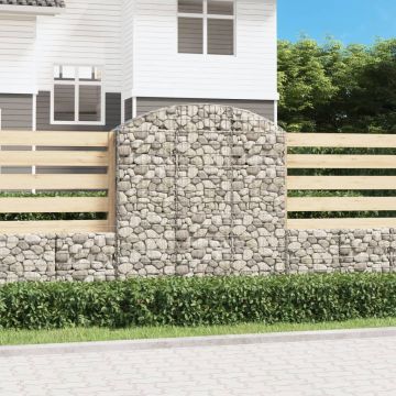 vidaXL Coș gabion arcuit, 150x30x160/180 cm, fier galvanizat