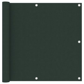 vidaXL Paravan de balcon, verde închis, 90x500 cm, țesătură oxford