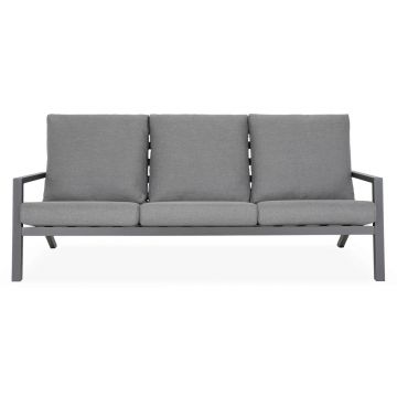 Canapea 3 locuri pentru exterior Lazy, 205x98x79 cm, aluminiu, antracit/gri