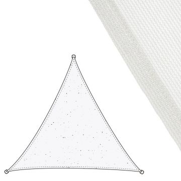 Copertina parasolar triunghiular Awning, 3 x 3 m, polietilena, alb