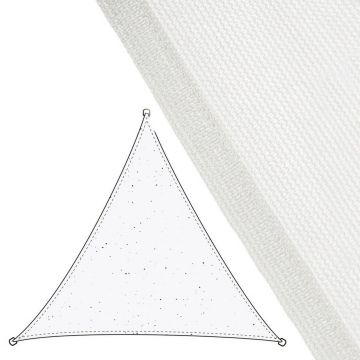 Copertina parasolar triunghiular Awning, 5 x 5 m, polietilena, alb