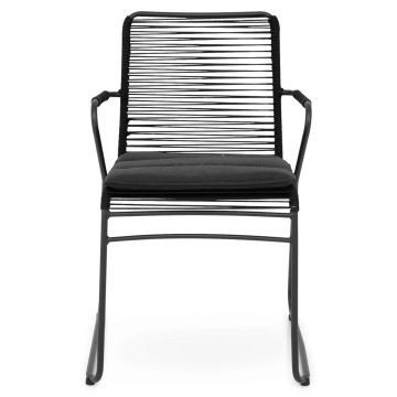 Fotoliu dining Wharf, 53.5x59x86 cm, otel/poliester, negru