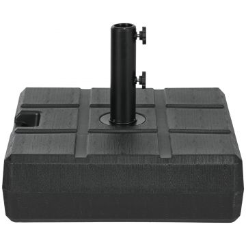 Outsunny Baza patrata 40kg pentru umbrela de soare cu efect de lemn, Suport rezistent din plastic pentru umbrela